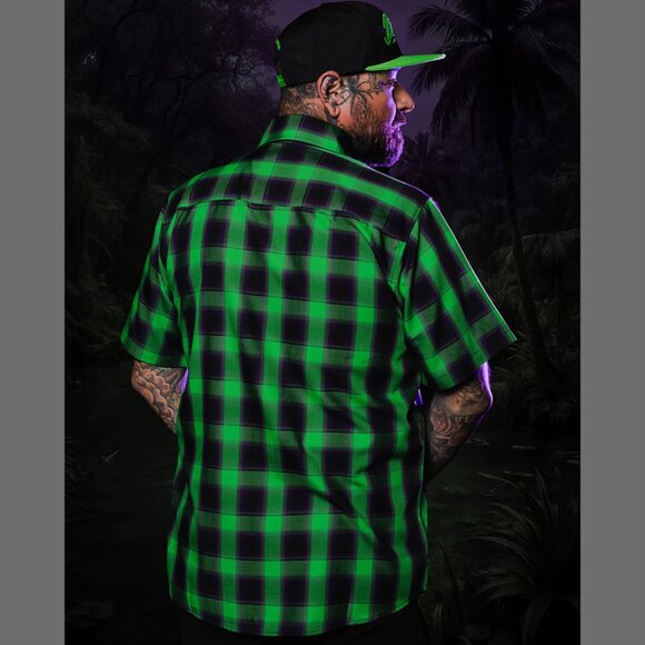 DIXXON FLANNEL - LAGOON BAMBOO Shirt SS - Men's 3XL - Horror Series - Picture 3 of 10